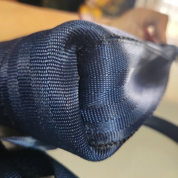 Harveys Salvage INDIGO blue Bow Clutch w/ Root Beer lining - Picture 3 of 5